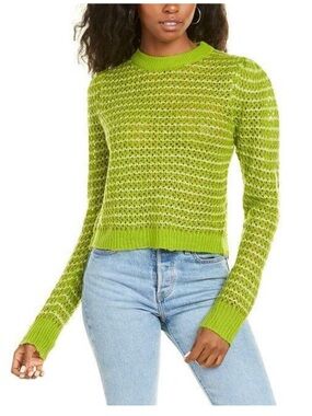 WAYF Nordstrom Lime Green Open Knit Sweater Women’s Size M